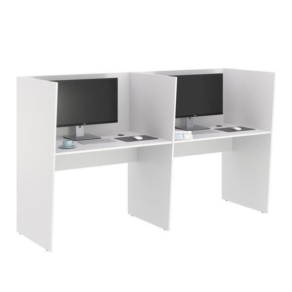 Escrivaninha Office 2 Lugares Letonia Branco