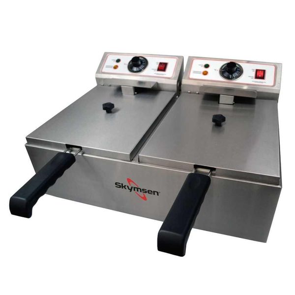 Fritador Elétrico 2 Cubas De 5 Litros Inox Fed-20-n 220v - Skymsen