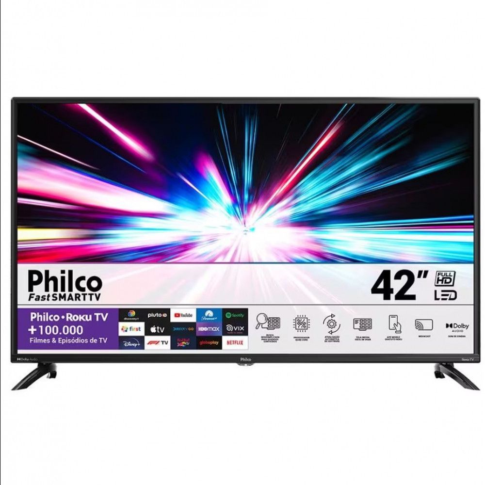 Imagem Smart Tv Led 42 Polegadas Full Hd Philco Ptv42g6fr2cpf Preto