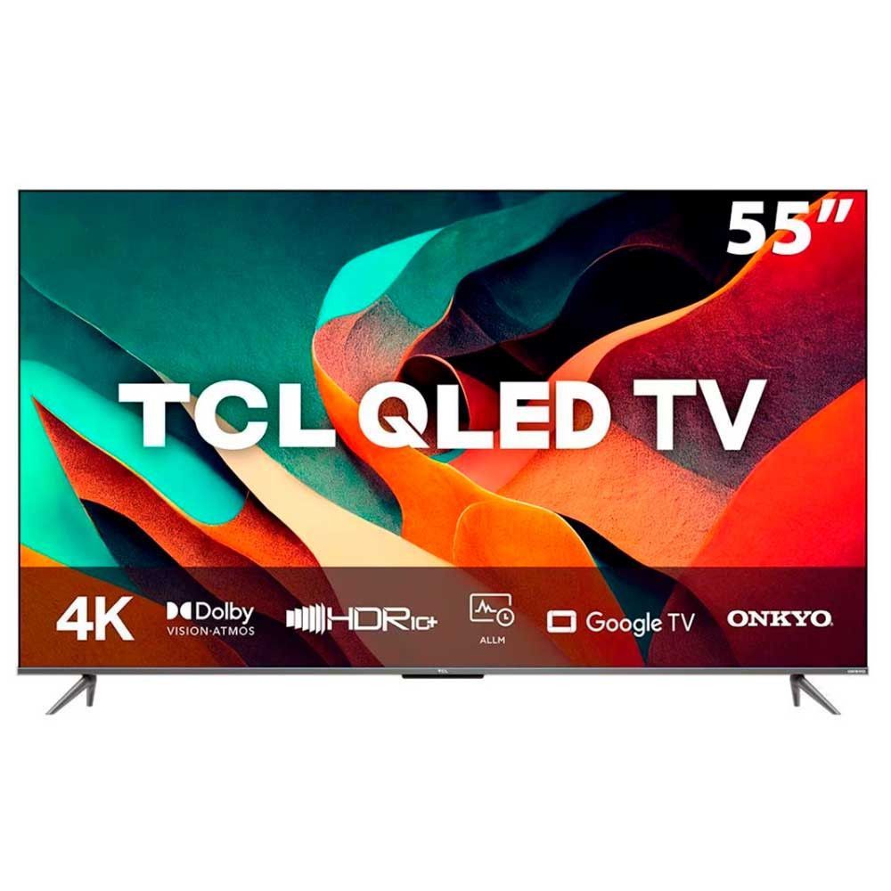 Imagem Smart Tv Qled 55 4k Tcl C635 Google Tv, 120 Hz-dlg, Dolby Vision E Atmos, Onkyo, Comando De Voz à Distância E Google Assistant Chumbo Com Preto