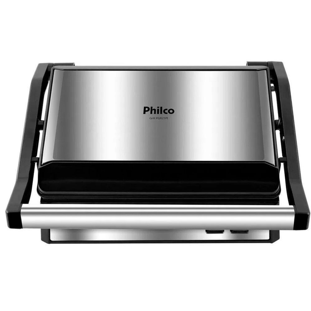 Grill e Sanduicheira Philco PGR21PI Maxx Clean com Placa Antiaderente Preto Inox 220V