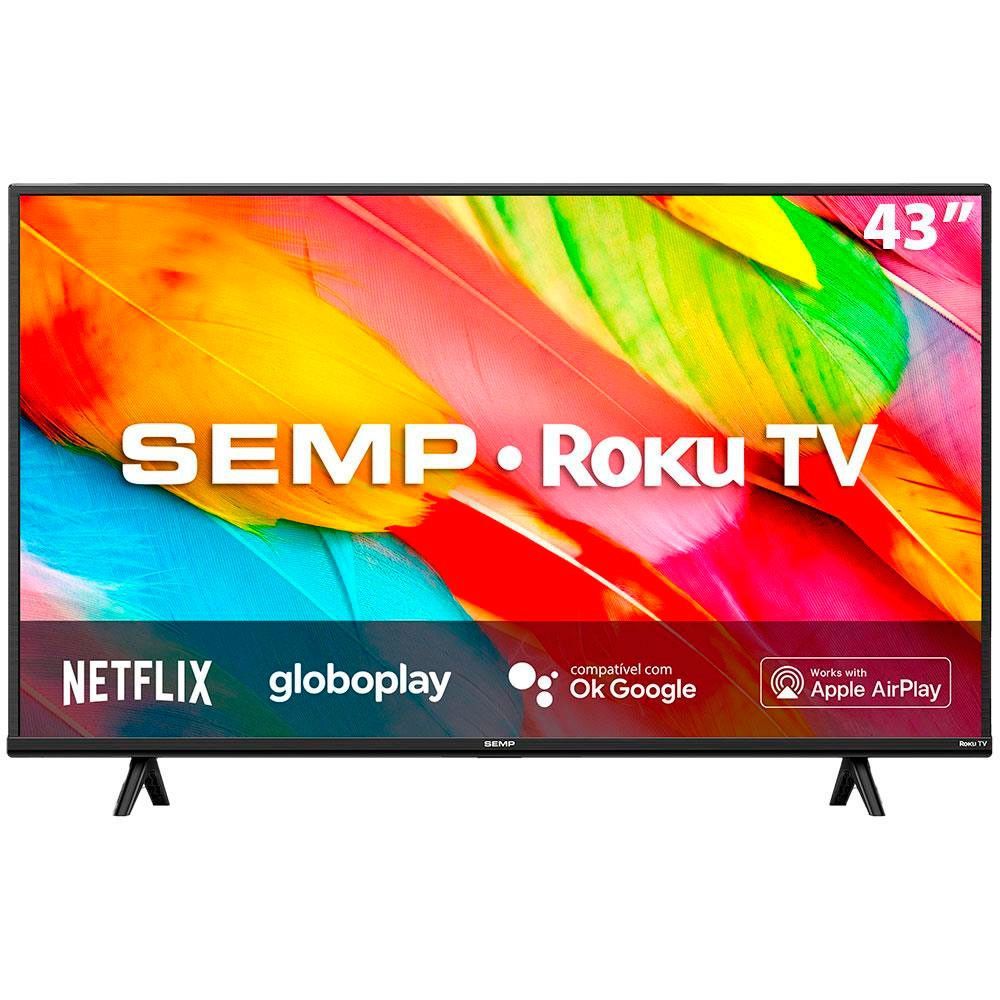 Imagem Smart Tv Led 43 Polegadas Resolução Full Hd 3 Entradas Hdmi Preto Bivolt