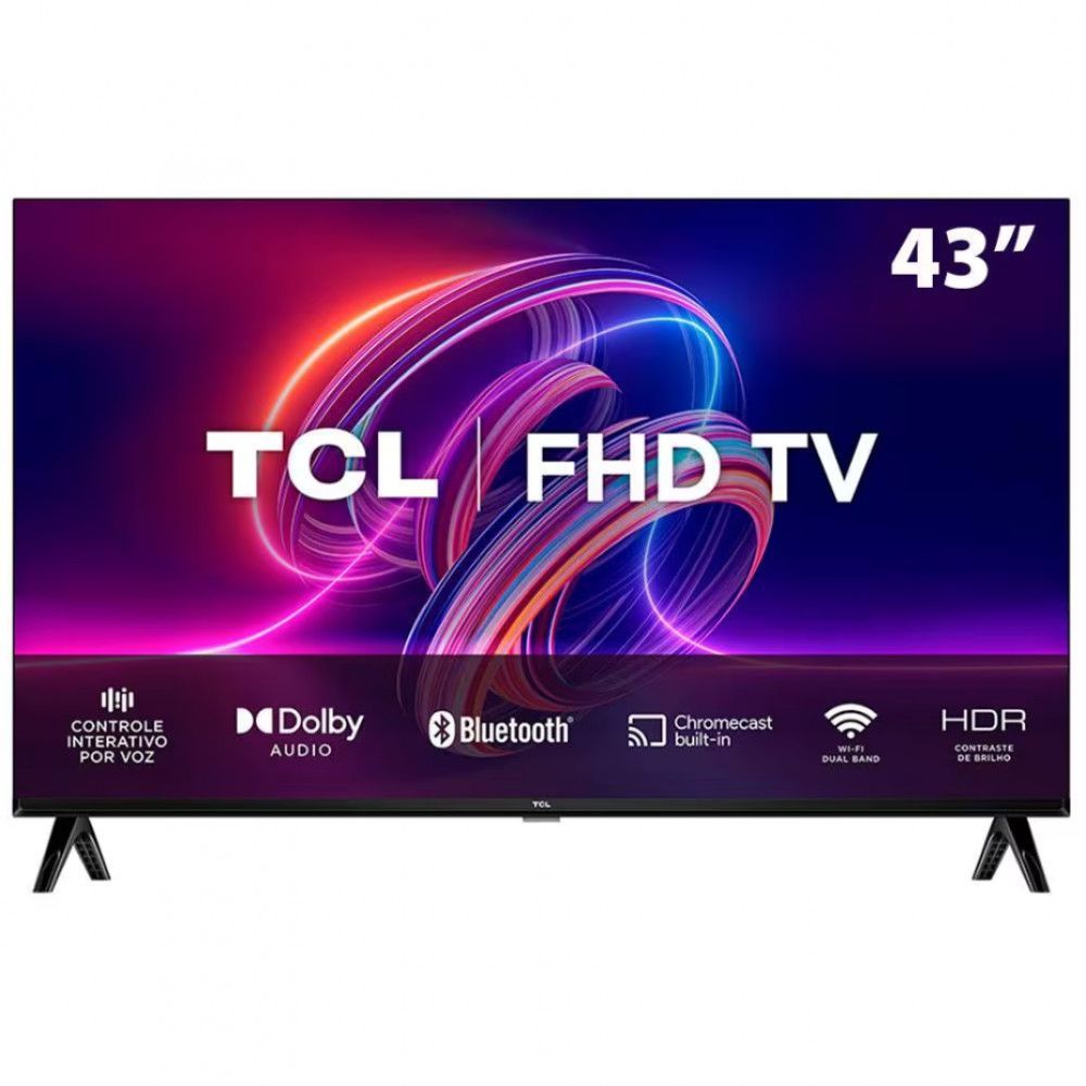 Imagem Smart Tv Led 43 Polegadas Com Android Tv Wi-fi Bluetooth TCL Preto S5400a