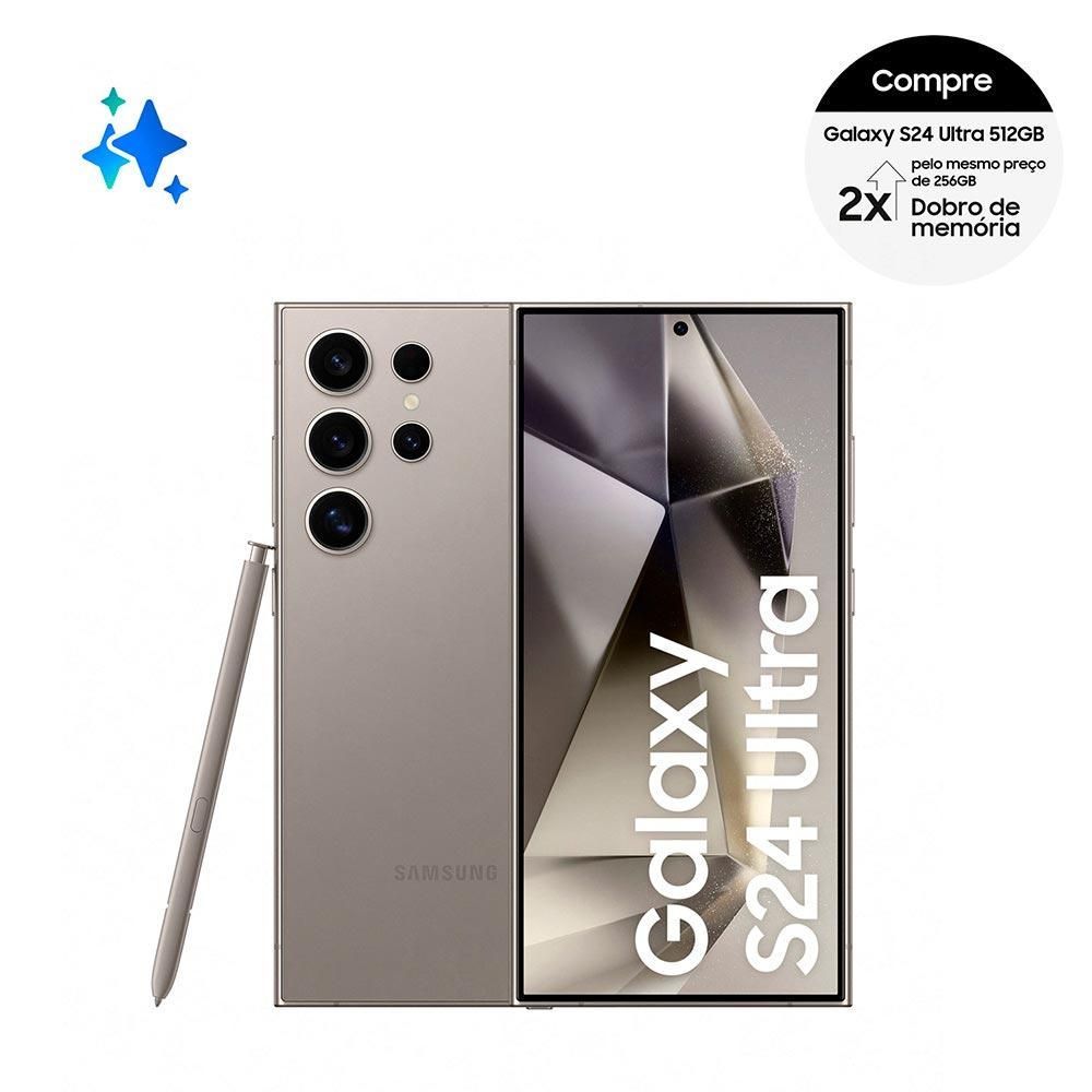 Imagem Smartphone Samsung Galaxy S24 Ultra 5g Titânio Cinza, 512gb, 12gb De Ram E Câmera Tripla Traseira