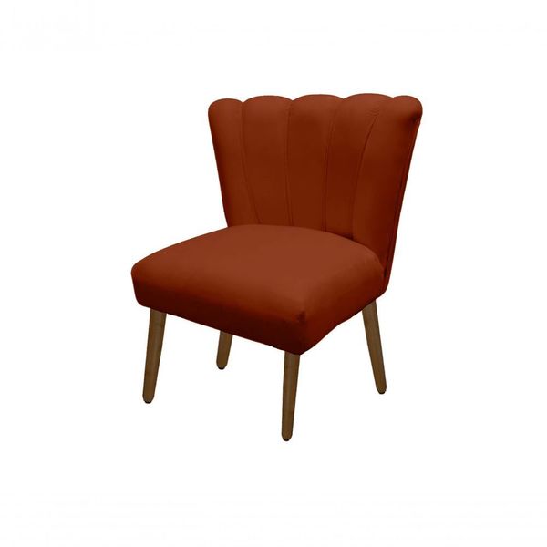 Cadeira Pétala Flor Para Sala De Estar Penteadeira Salão Suede Terracota
