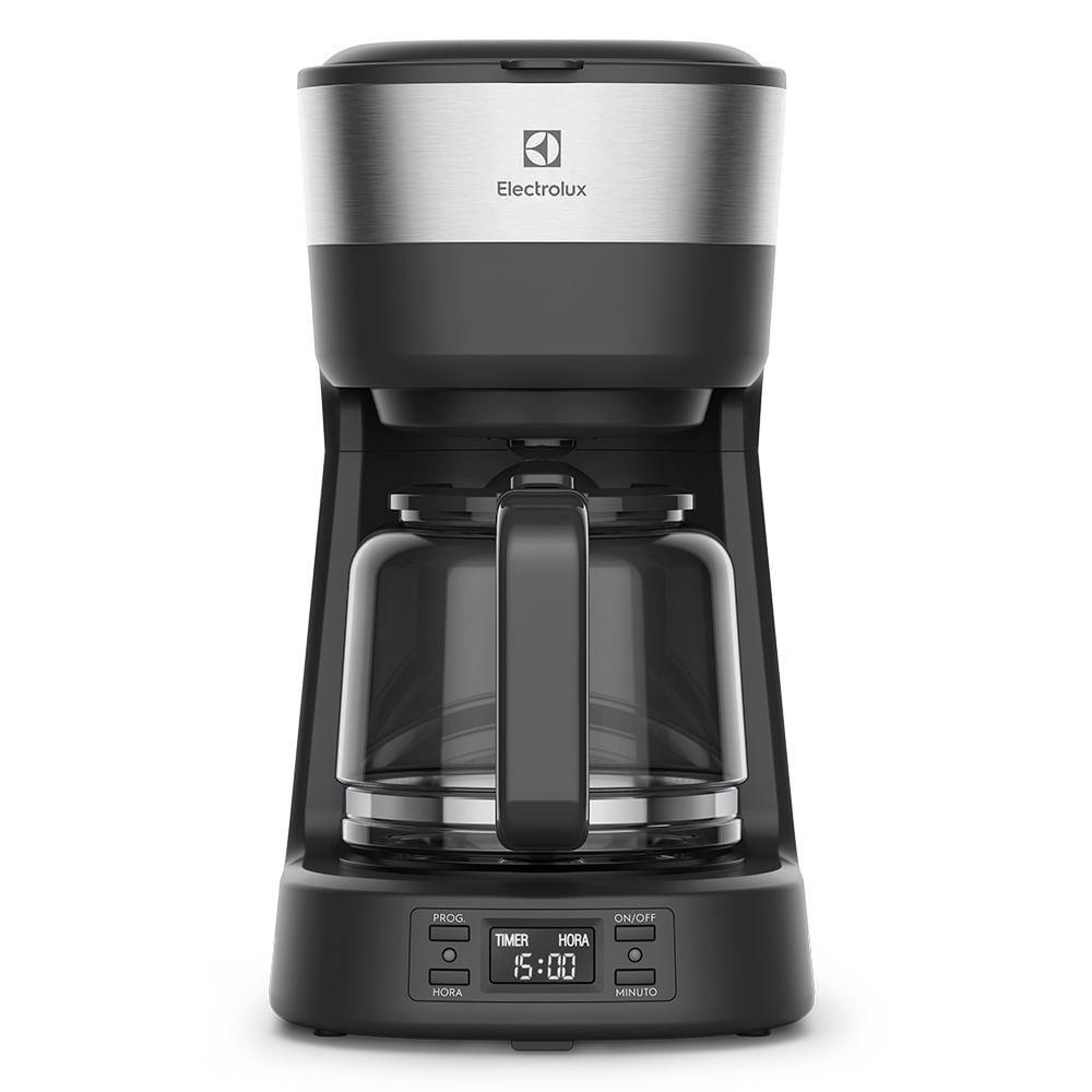 Cafeteira Elétrica Programável Electrolux ECM25 Plástico 30 Xícaras Preto Cafeteira Elétrica Electrolux 30 Xícaras Experience Programável com Timer Inox Preta ECM25 127V