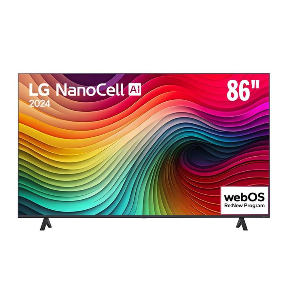Imagem Smart TV 86 LG 4K NanoCell 86NANO80T Com Processador A8 AI Preto Bivolt