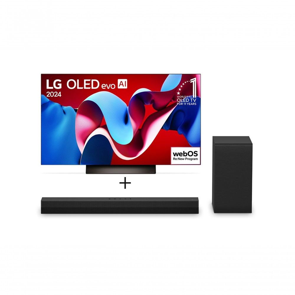 Imagem Combo Smart TV LG OLED Evo AI C4 4K 48" 2024 + Soundbar LG S40T