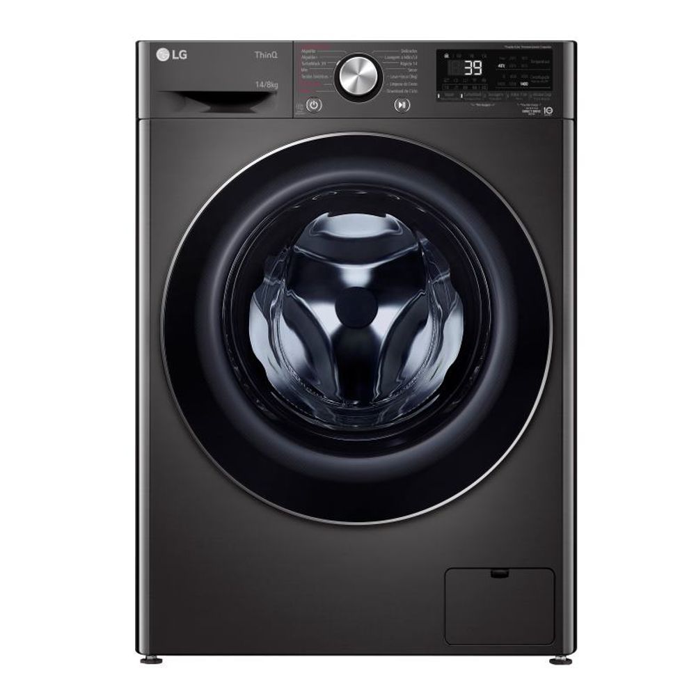 Lava e Seca Smart LG VC2 14Kg Black Inox com Inteligência Artificial AIDDTM CV9014BC2