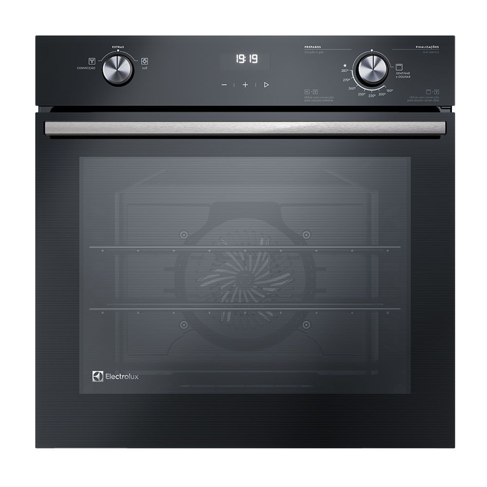 Forno de Embutir a Gás Electrolux OE8GH 80L Efficient com Perfectcook360 Preto com Convecção 220V