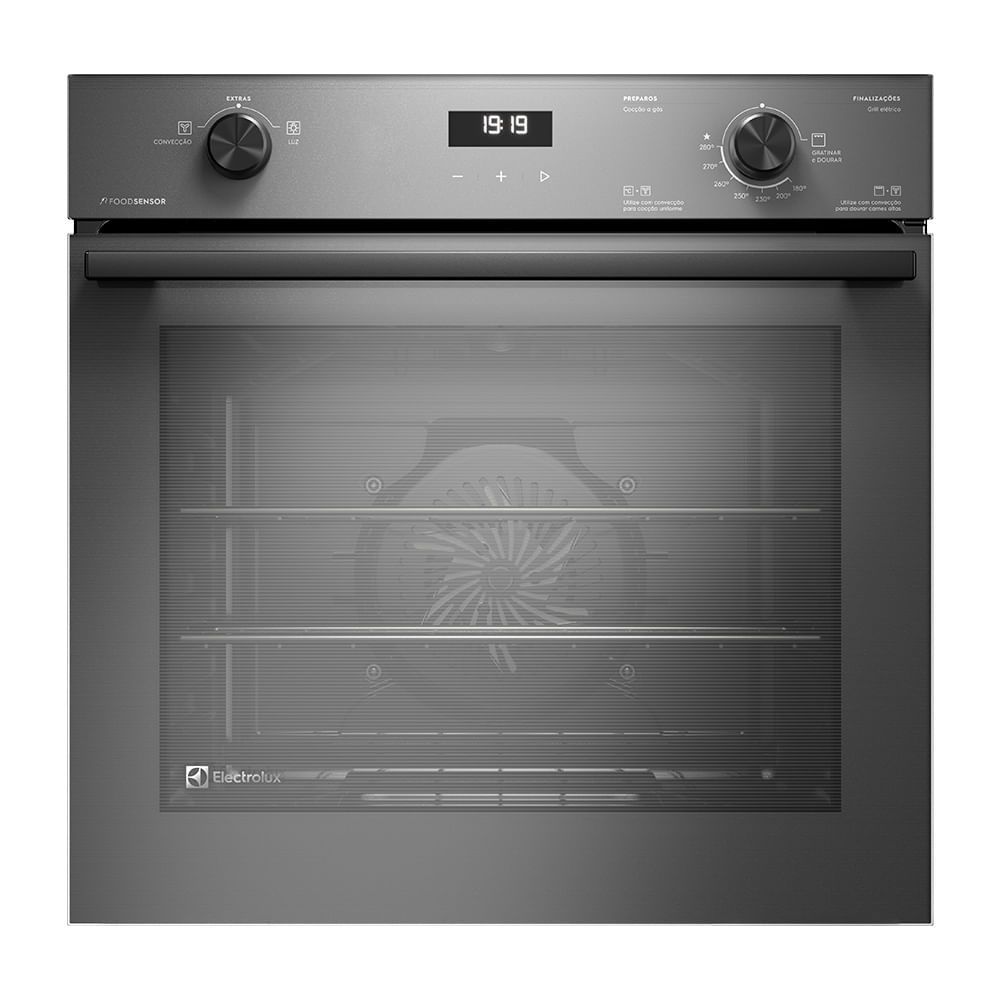 Forno de Embutir a Gás Electrolux OE8GF 80L Experience com Foodsensor Cinza 1800W 220V