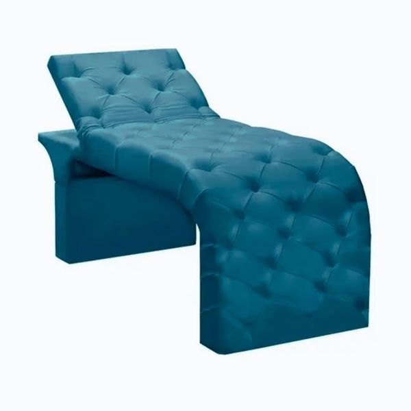 Maca Estofada Estética Cílios Regulável Spa Veludo Ivete Cor:azul Turquesa