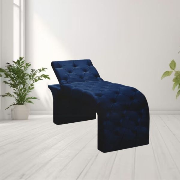 Maca Estofada Estética Cílios Regulável Spa Suede Ana Clara Azul Marinho