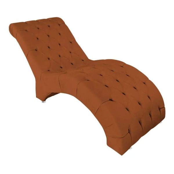 Recamier Divã Espreguiçadeira Para Sala Cliníca Aline Suede Terracota
