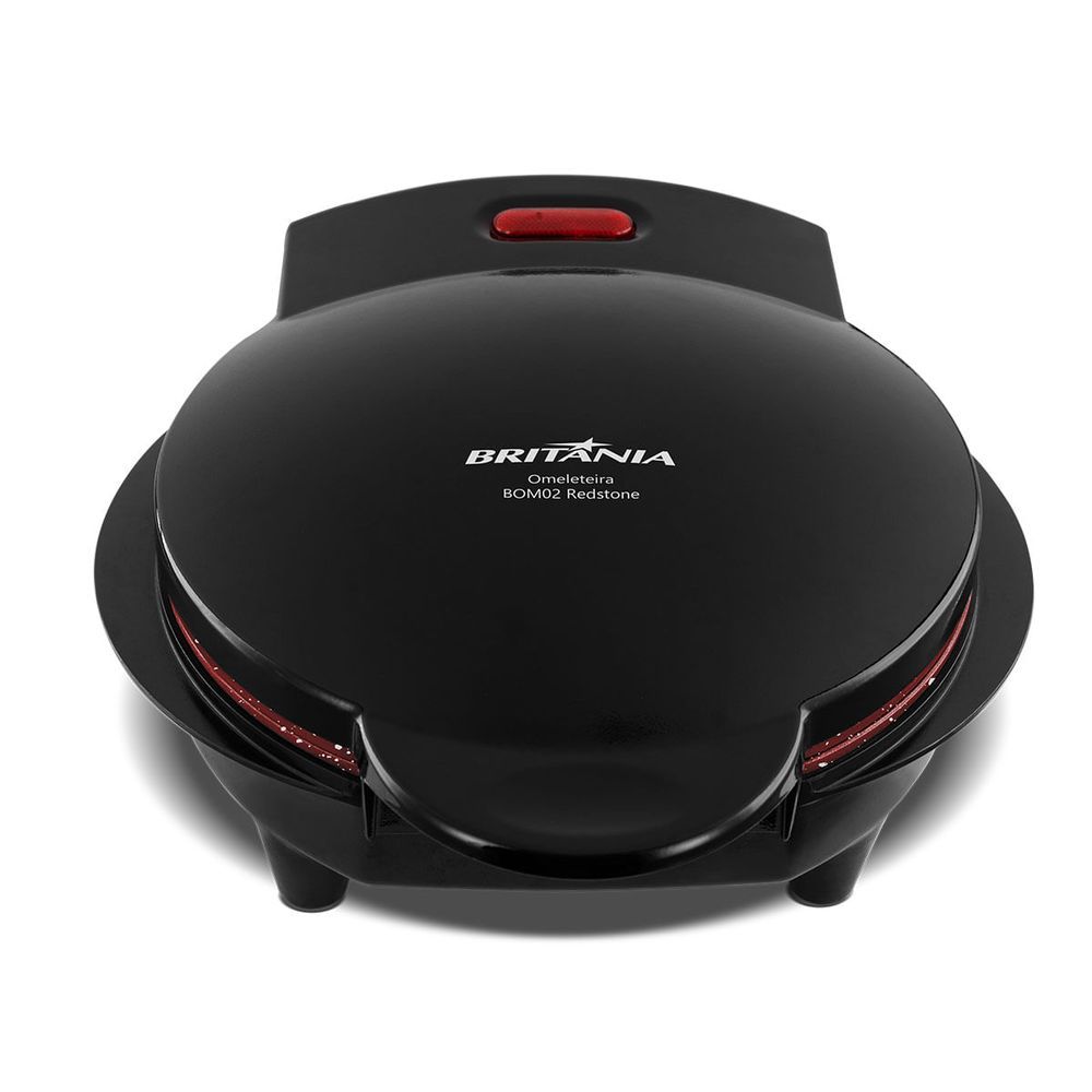 Omeleteira Elétrica BOM02P para 2 Omeletes Revestimento Antiaderente Redstone Preto Britânia 750W