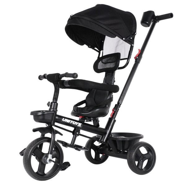 Triciclo Com Empurrador Confort Preto