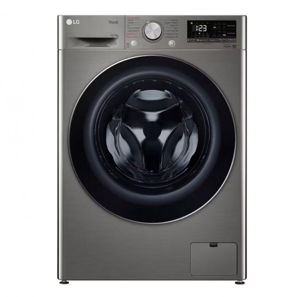 Lava e Seca LG VC4 CV5012PC4A Look 12kg 7kg AI DD Vapor Inox 1400 RPM 220V