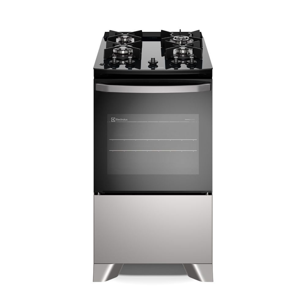 Fogão de Piso 4 Bocas Gás Electrolux FE4GG Mesa de Vidro Acendimento Automático Cinza Bivolt