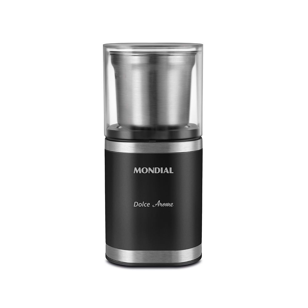 Moedor de Café Elétrico Dolce Arome MCF-01-BI com Copo Removível Preto Inox 180W Mondial