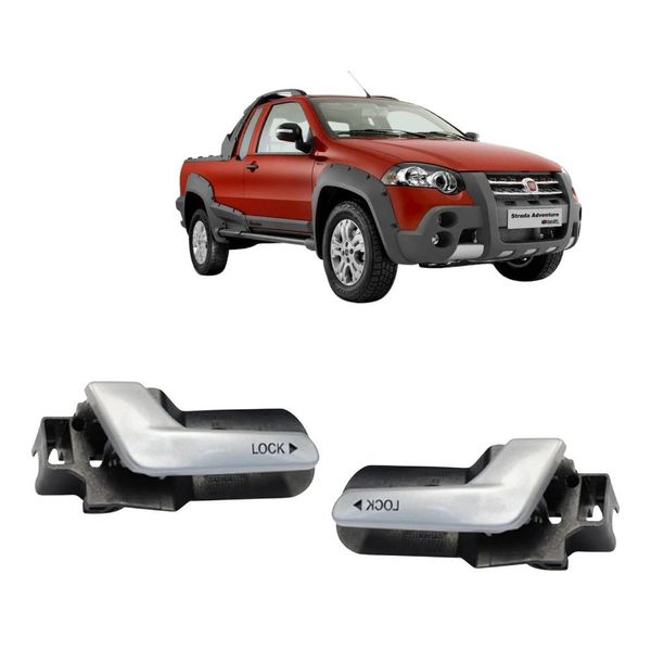 Kit 2 Peças Maçaneta Interna Gatilho Strada 2008 Até 2016 - Un / 2 [f103]