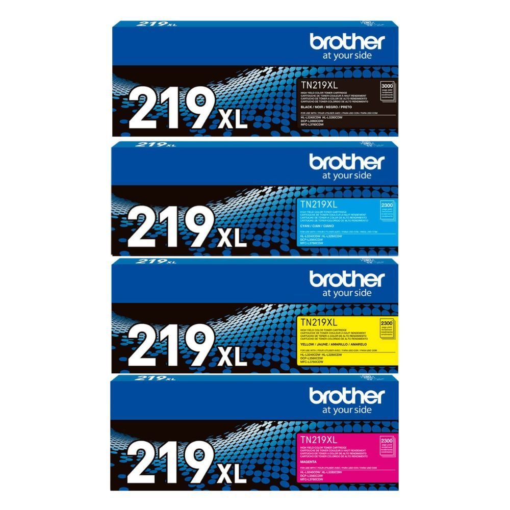 Kit 4 Toner Brother Tn-219xl Tn219xl Mfc-l3760cdw Hl-l3240cdw Dcp-l3560cdw Original