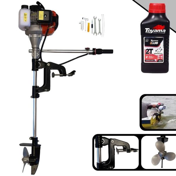 Motor De Popa à Gasolina 2t 52cc 2,5hp 7500rpm + Óleo Toyama