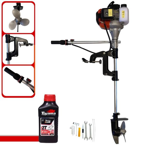 Motor De Popa Import Way 52cc 2,5hp Completo + Óleo Toyama