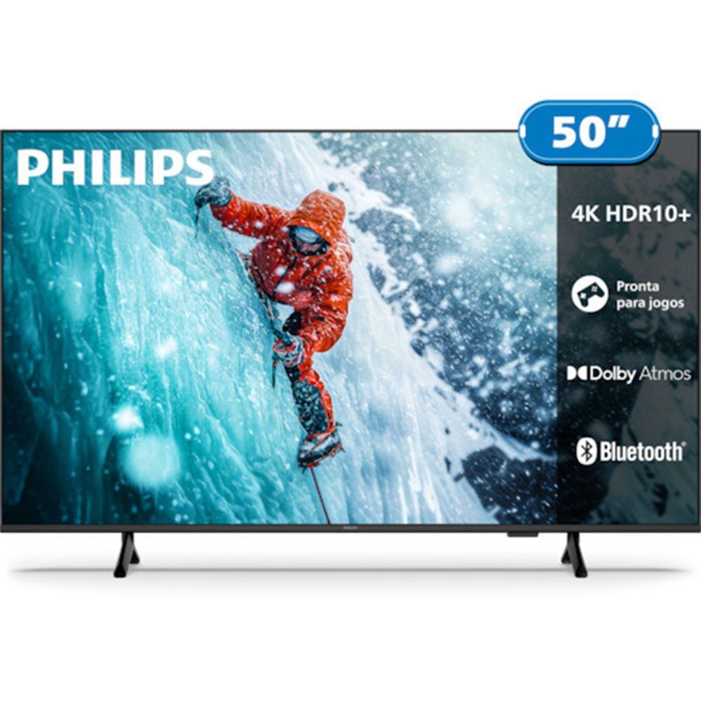 Smart TV Philips 50 Polegadas 4K 50PUG7300-78 UHD Titan Os Preto Bivolt