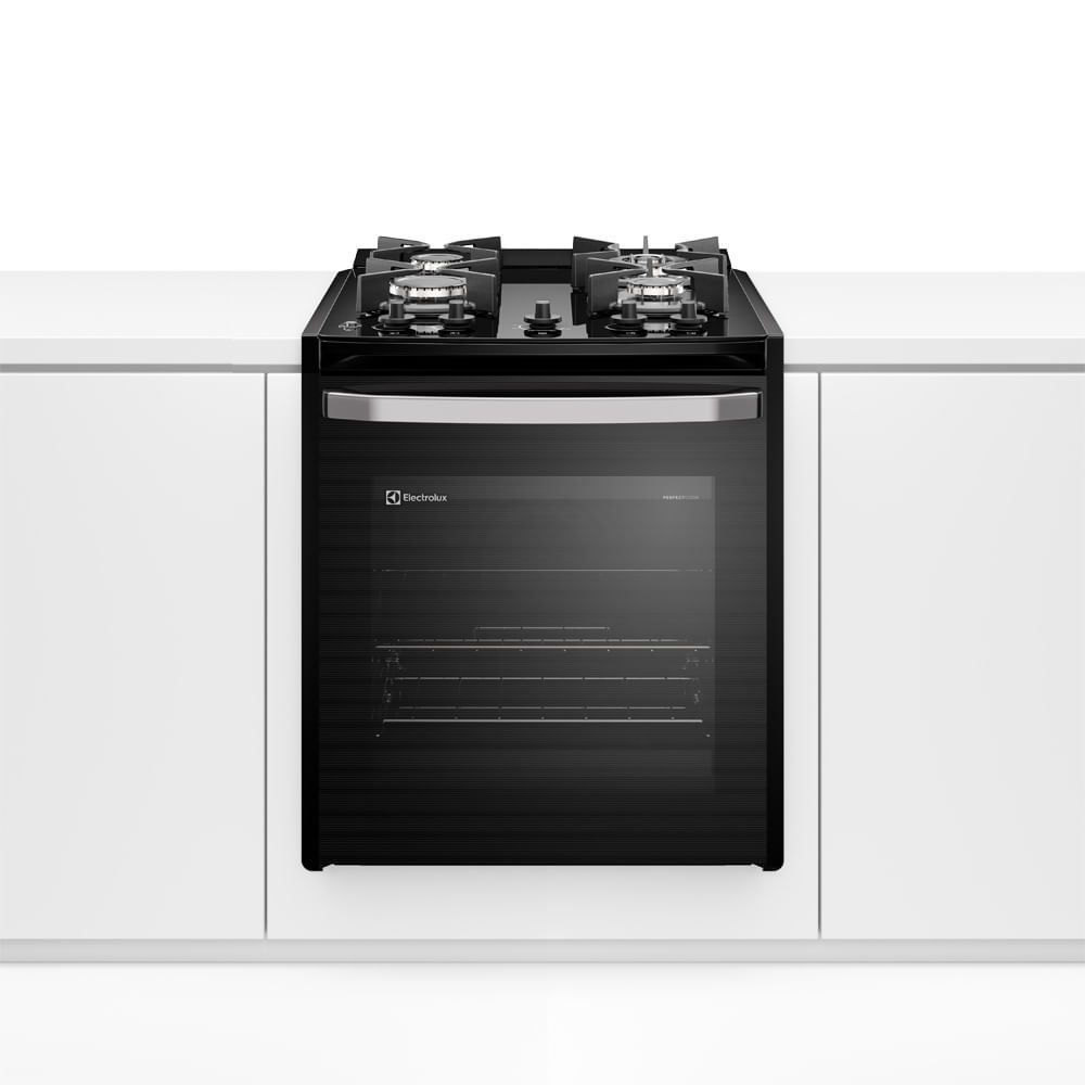 Fogão De Embutir 4 Bocas Electrolux Preto Experience Mesa De Vidro E Vaporbake (FE4BB) Bivolt
