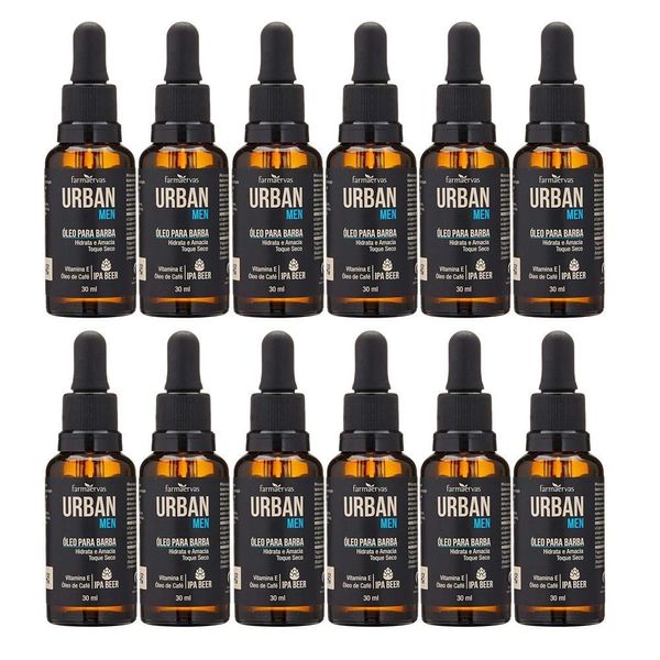Kit 12 óleo Para Barba Hidratante Amaciar Os Pelos Toque Seco Ipa Beer 30ml Urban Men
