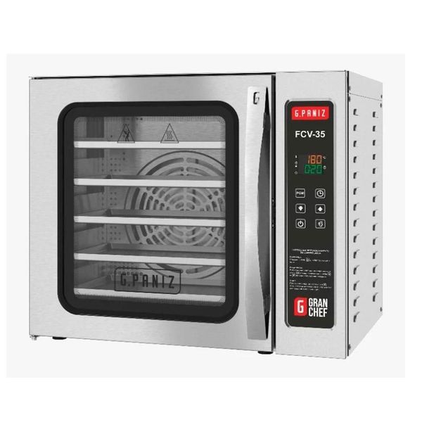 Forno De Convecção Granchef G.paniz FCV-35 Elétrico 75L 220V 5 Esteiras C Vapor E Controlador Digital