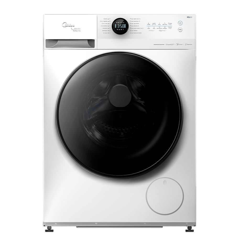 Lava e Seca Midea MF200D105WB-WK-01 10,5kg 7kg Healthguard Conectada Branca com Água Quente