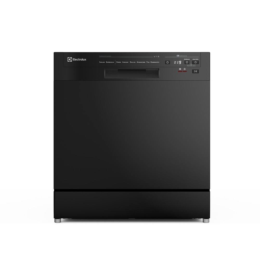 Lava Louça de Piso Electrolux LP08E 8 Serviços Preta com Programa Lava e Seca 50 Min