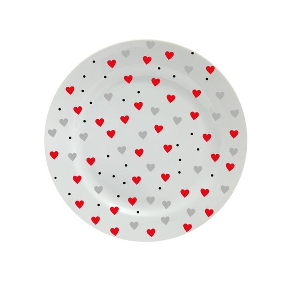 Prato De Porcelana 11cm Decorado - Corações