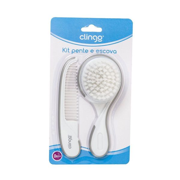 Kit Escova E Pente De Cabelo Cinza-branco Higiene Completa - Clingo