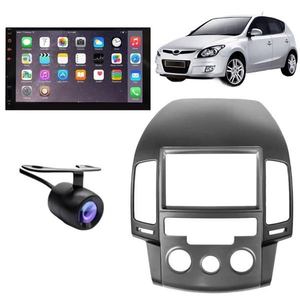 Central Multimídia Automotiva 2 Din MP5 Hyundai I30 7 Touch Screen TFT Digital USB Bluetooth Câmera de Ré Controle Central Multimídia Automotiva 2 Din MP5 Hyundai I30 7 USB Bluetooth Câmera de Ré Controle de Volante