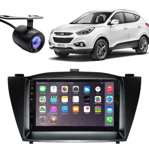Central Multimídia Automotiva 2 Din Mp5 Hyundai Ix35 7 Touch Screen Bluetooth Espelhamento Câmera de Ré Hyundai Central Multimídia Automotiva 2 Din Mp5 Hyundai Ix35 7 Touch Screen Bluetooth com Câmera de Ré