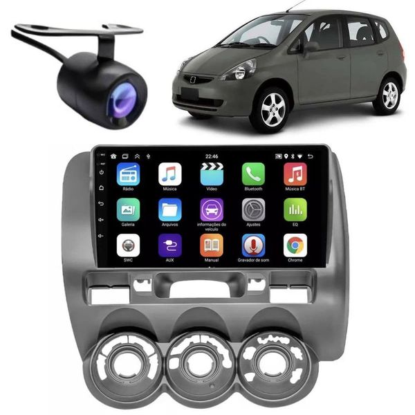Central Multimídia Automotiva 2 Din E-tech Premium 9 POLEGADAS Android 13 Wi-Fi Bluetooth Câmera de Ré Moldura Honda Fit Central Multimídia Automotiva 2 Din E-tech Premium 9 POLEGADAS Android 13 Wi-Fi Bluetooth Honda Fit