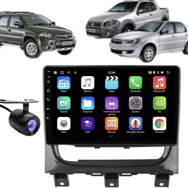 Central Multimídia Automotiva E-tech Premium 9 IPS Wi-Fi e Bluetooth com Câmera de Ré e Moldura para Fiat Palio Cinza Central Multimídia Automotiva E-tech Premium 9 IPS Wi-Fi Bluetooth com Câmera de Ré Fiat Palio Cinza