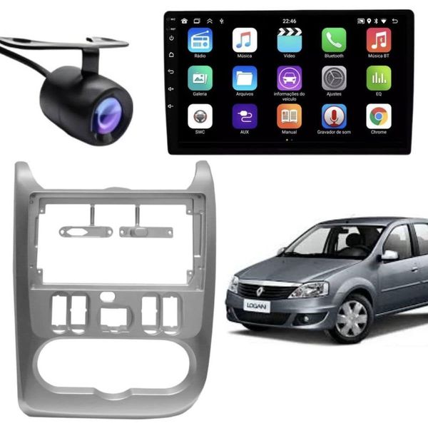 Central Multimídia Automotiva 2 Din E-tech Premium 9 IPS Full Touch Screen Wi-Fi Bluetooth Câmera de Ré Moldura Renault Central Multimídia Automotiva 2 Din E-tech Premium 9 IPS Wi-Fi Bluetooth Câmera de Ré Moldura