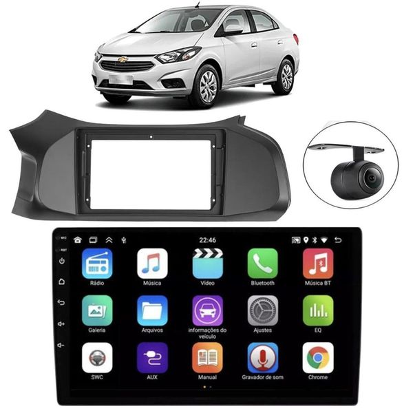 Central Multimídia Automotiva E-tech Premium 2 Din 9 POL Android 13 Wi-Fi Bluetooth com Câmera de Ré e Moldura Central Multimídia Automotiva E-tech Premium 2 Din 9 POL Android 13 Wi-Fi Bluetooth com Câmera de Ré