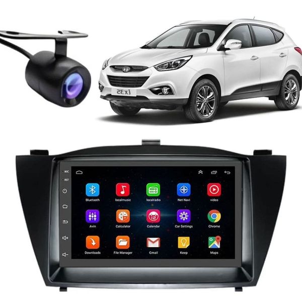 Central Multimídia Automotiva Android Auto Hyundai IX35 7 HD 1024X600 Bluetooth Wi-Fi GPS Câmera de Ré Preto Central Multimídia Automotiva Android Auto Hyundai IX35 7 HD 1024X600 Bluetooth Wi-Fi GPS Preto