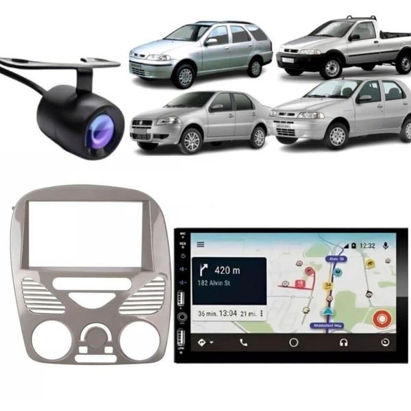 Central Multimídia Automotiva Weekend G2 2DIN com Bluetooth e Moldura com Câmera de Ré Cinza Brilhante para Android Central Multimídia Automotiva Weekend G2 2DIN com Bluetooth e Moldura com Câmera de Ré Cinza
