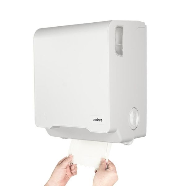 Dispenser Autocortante para Toalha em Bobina Mecânico Nobre Tpc com Sistema de Autocorte Robusto Branco Nobre Dispenser Autocortante para Toalha em Bobina Mecânico Nobre Tpc com Sistema de Autocorte Branco