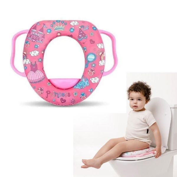 Assento Redutor Sanitário Infantil Alças Adaptador Acolchoado para Vaso Conforto Rosa Yeet Assento Redutor Sanitário Infantil Alças Adaptador Acolchoado para Vaso Rosa Yeet