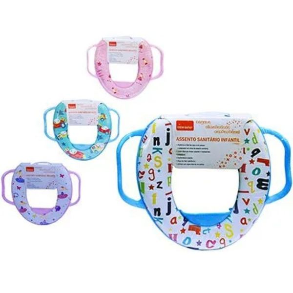 Assento Sanitário Infantil Redutor 1073 com Alças Adaptador para Vaso Sanitário Construção Robusta e Durável Menina Assento Sanitário Infantil Redutor 1073 com Alças Adaptador para Vaso Menina Menina Cor