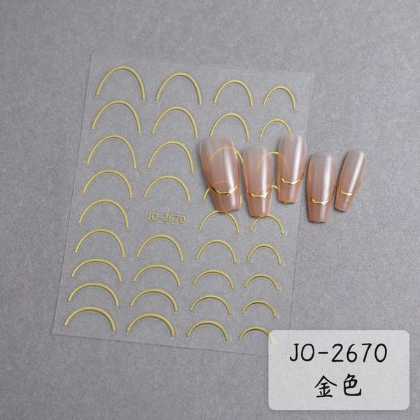 Adesivo de Unhas Jo-26 3D Gradiente Linha Francesa para Decoração DIY Verde OEM Adesivo de Unhas jo-26 3D Gradiente Linha Francesa DIY Verde OEM