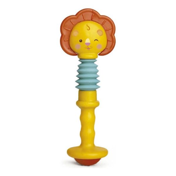 Chocalho E Mordedor Esticadinho Leãozinho Elka Brinquedos Amarelo