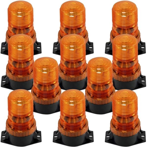Kit 10 Giroflex Sinalizador de LED para Veículos Lux Led com Luz Intermitente Estroboscópica Bivolt 9V a 30V Amarelo Kit 10 Giroflex Sinalizador de LED para Veículos Lux Led Bivolt 9V a 30V Amarelo Pruden Auto