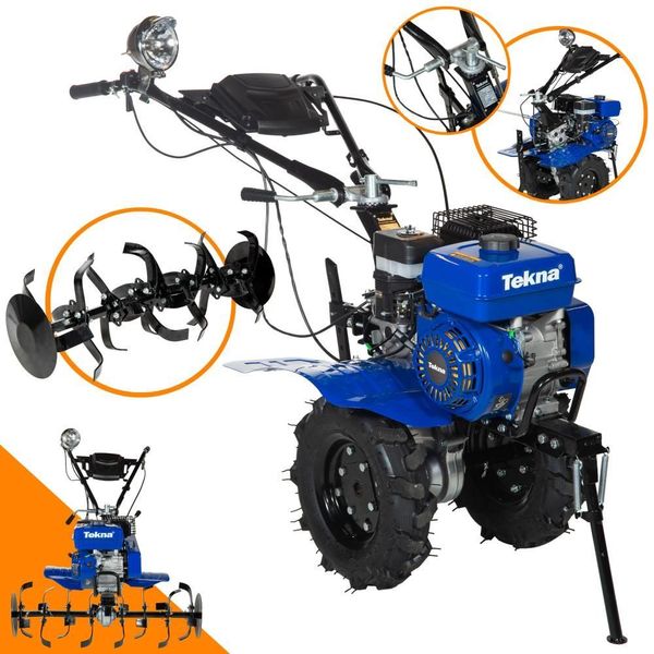Motocultivador TK90R Gasolina 4 Tempos 7HP 212CC com 24 Lâminas Cultivadoras e Farol de Iluminação Tekna Motocultivador TK90R Gasolina 4 Tempos 7HP 212CC com 24 Lâminas Cultivadoras Tekna